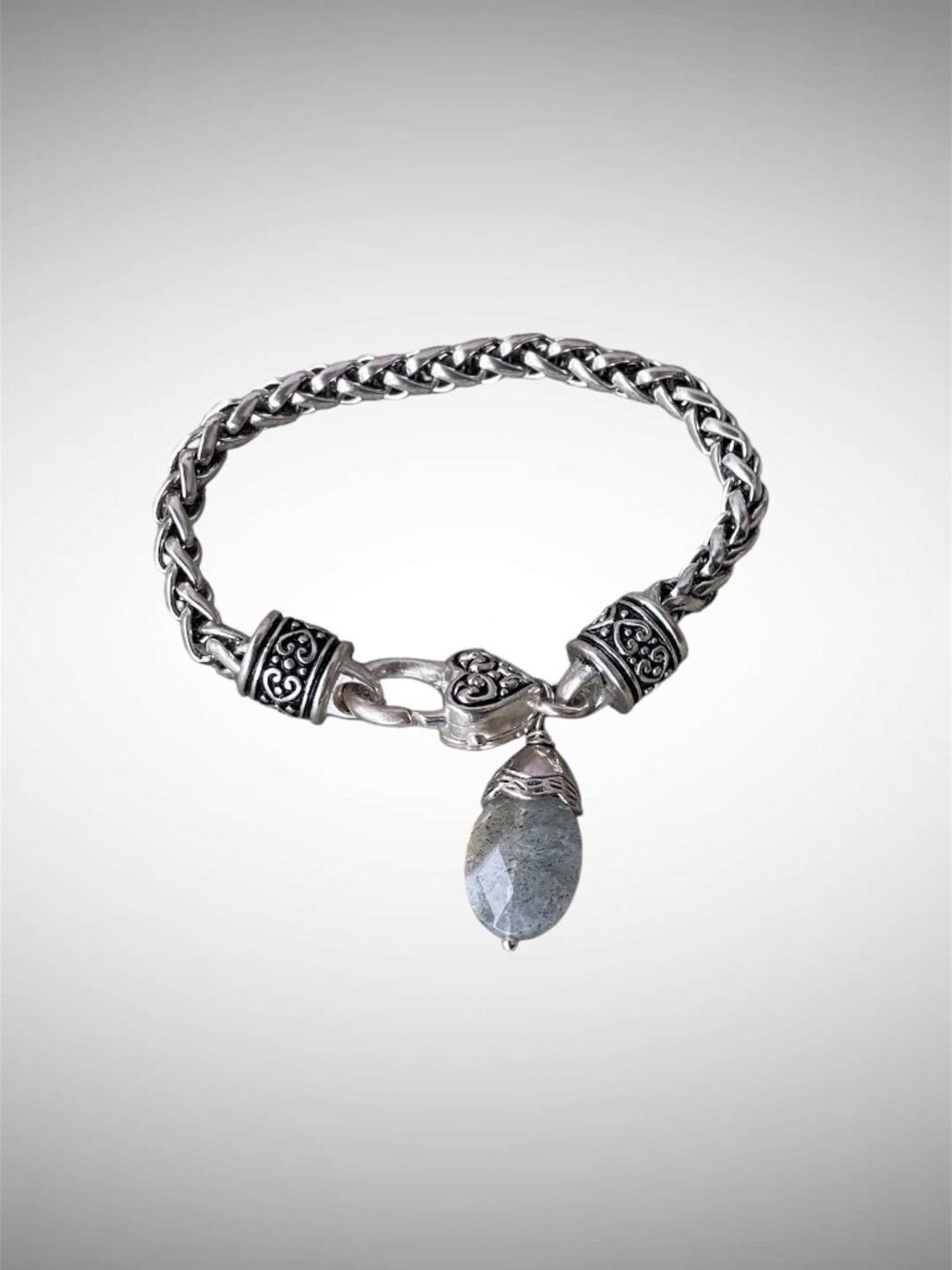 Vintage Balinese 925 Bracelet Woven Braded Pattern